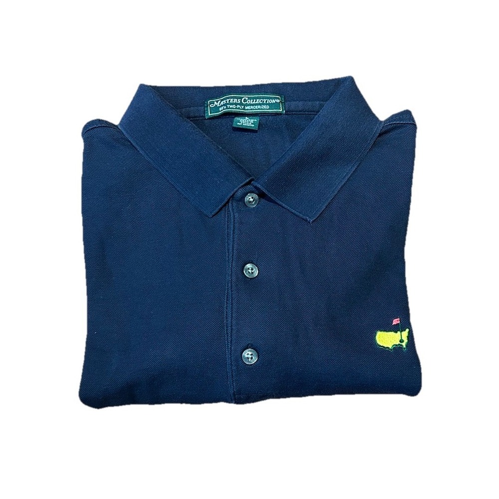 Masters Tech Polo Shirt Men's Large Navy‎ Blue Augusta National Golf Performance